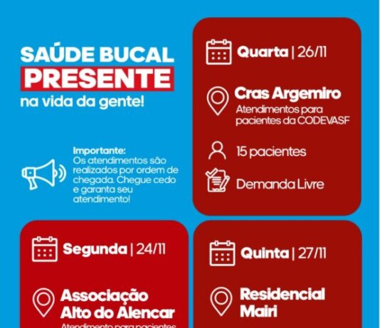 Confira o novo cronograma de atendimento da Unidade Odontológica Móvel de Juazeiro (BA)