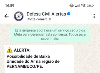 Alerta: baixa umidade do ar deve atingir o Sertão de Pernambuco até domingo (9)