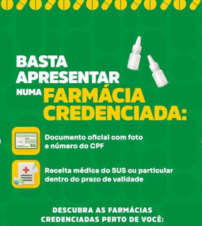 Farmácia Popular oferece medicamentos gratuitos para rinite, asma, diabetes e outras doenças