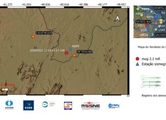Tremor de magnitude 2,1 é registrado em Petrolina nesta quarta-feira